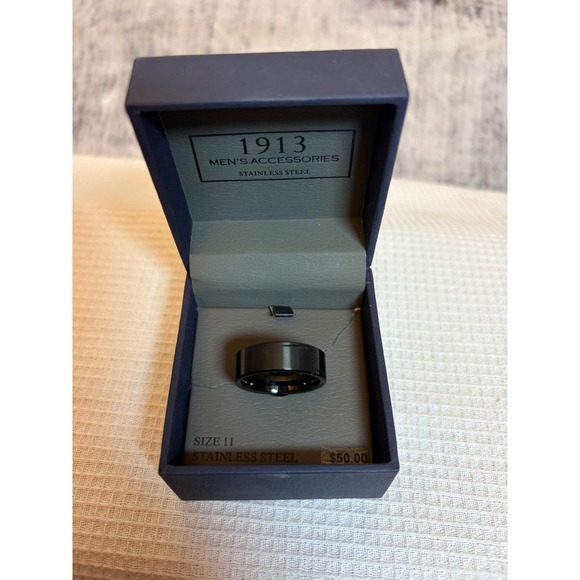 1913 Other - 1913 Mens Accessories Black Stainless Steel Band Ring Size 11 NRS594716B
